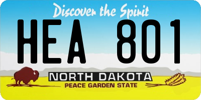 ND license plate HEA801
