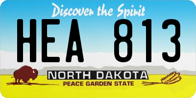 ND license plate HEA813