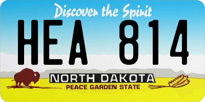 ND license plate HEA814
