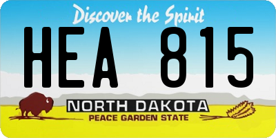 ND license plate HEA815