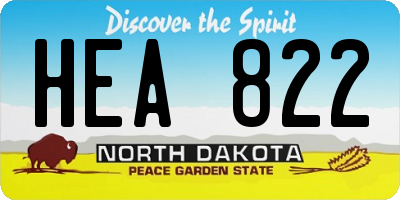 ND license plate HEA822