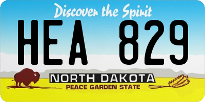 ND license plate HEA829