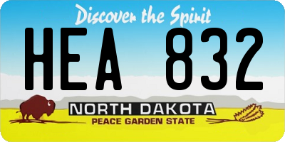 ND license plate HEA832