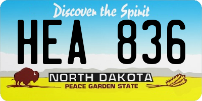 ND license plate HEA836