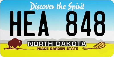 ND license plate HEA848