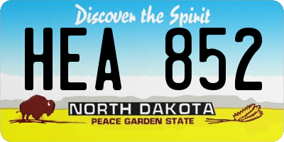 ND license plate HEA852