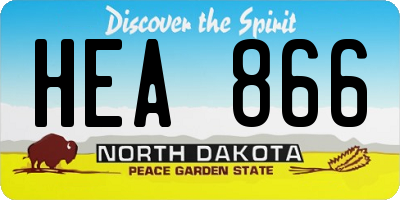 ND license plate HEA866