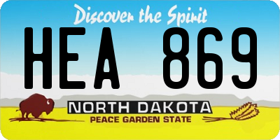 ND license plate HEA869