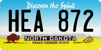 ND license plate HEA872
