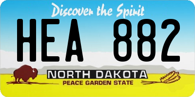 ND license plate HEA882