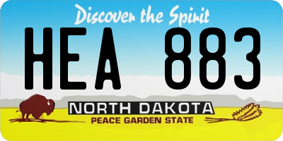 ND license plate HEA883