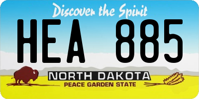 ND license plate HEA885