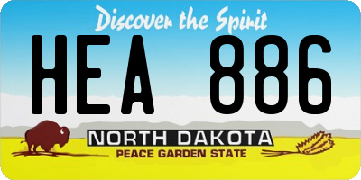 ND license plate HEA886