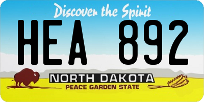 ND license plate HEA892
