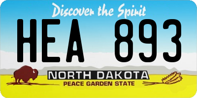 ND license plate HEA893