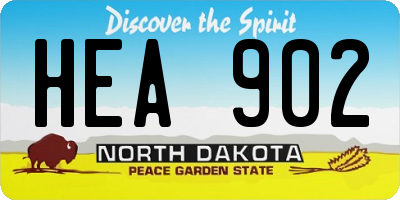 ND license plate HEA902