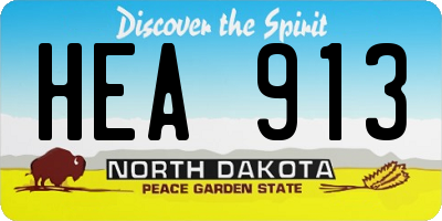 ND license plate HEA913