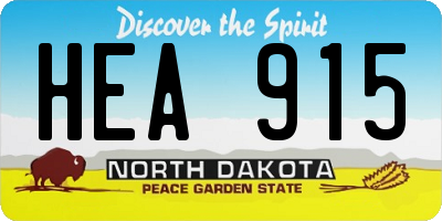 ND license plate HEA915
