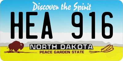 ND license plate HEA916