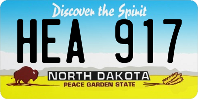 ND license plate HEA917
