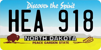 ND license plate HEA918
