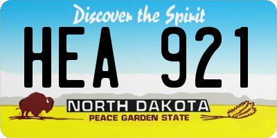 ND license plate HEA921