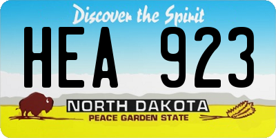 ND license plate HEA923