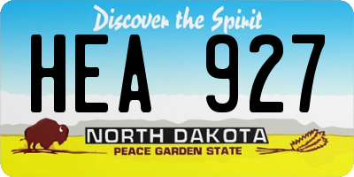 ND license plate HEA927