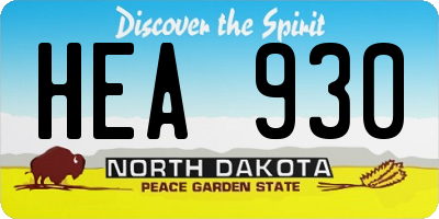 ND license plate HEA930