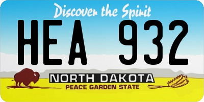 ND license plate HEA932
