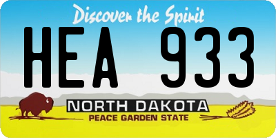 ND license plate HEA933