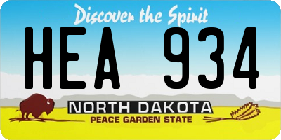 ND license plate HEA934