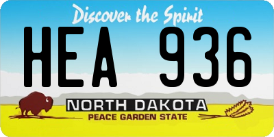 ND license plate HEA936