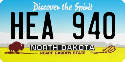 ND license plate HEA940