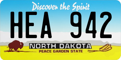 ND license plate HEA942