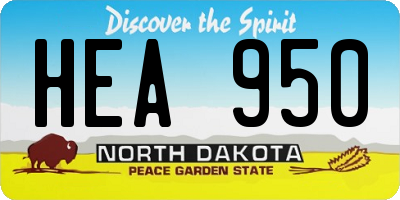 ND license plate HEA950