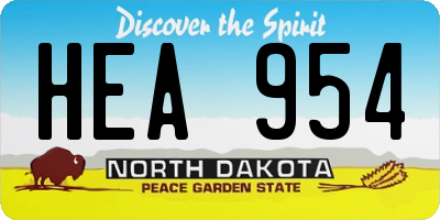 ND license plate HEA954