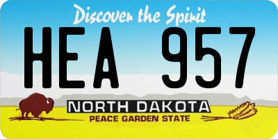 ND license plate HEA957