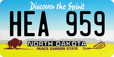 ND license plate HEA959