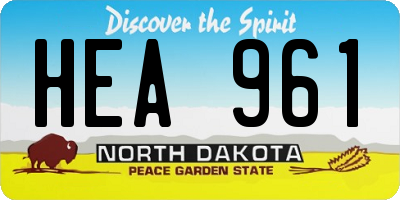 ND license plate HEA961