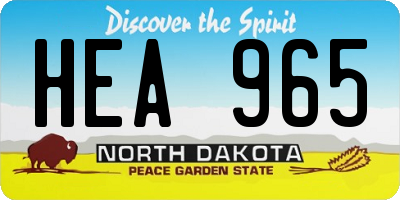 ND license plate HEA965