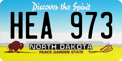 ND license plate HEA973