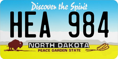 ND license plate HEA984