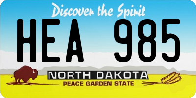 ND license plate HEA985