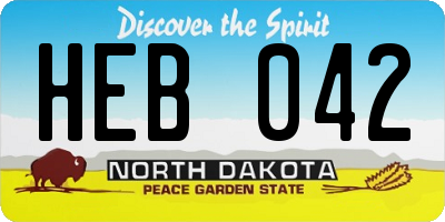 ND license plate HEB042