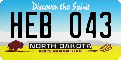 ND license plate HEB043