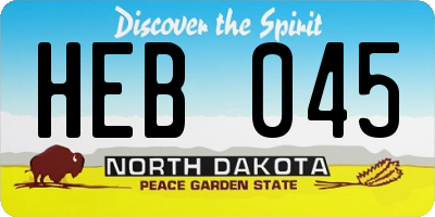 ND license plate HEB045