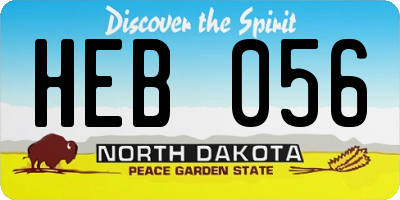 ND license plate HEB056