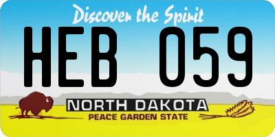 ND license plate HEB059