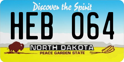 ND license plate HEB064